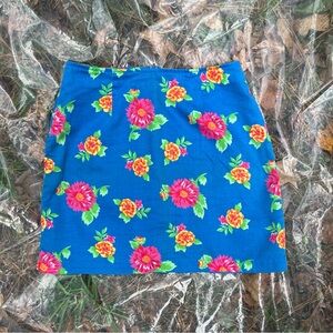 Merona Blue Floral Mini Skirt